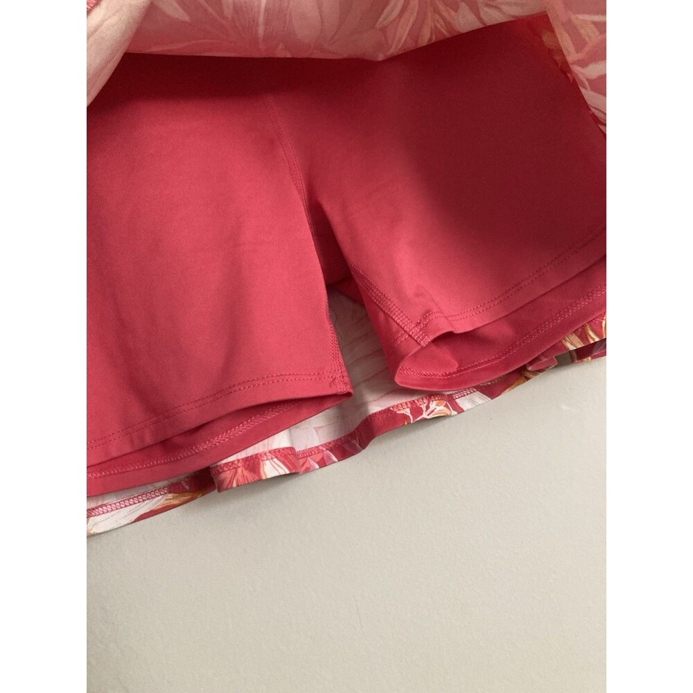 Tommy Bahama Everyday Active Floral Skort LARGE Ruffle Pink Orange Activewear - Picture 3 of 8